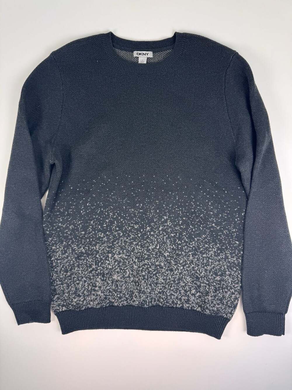 DKNY Men's Size Large Gray Ombre Knit Crewneck Sweater